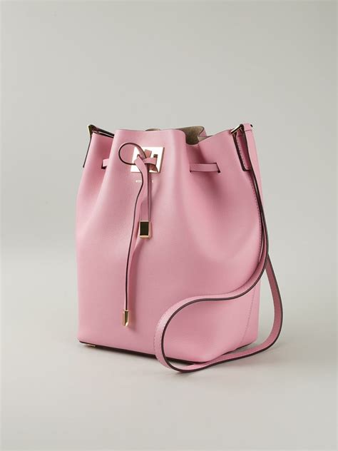 michael kors pink bucket bag